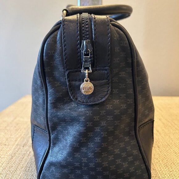 Vintage Celine Macadam Navy Canvas Boston Bag RARE - Picture 4 of 10